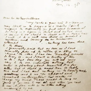Letter from Lord Tennyson to Arthur Sullivan