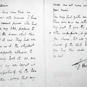 Letter from William Gladstone to Arthur Sullivan