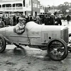 Two litre Itala at Brooklands by the racing bays Two litre Itala at Brooklands by the racing bays