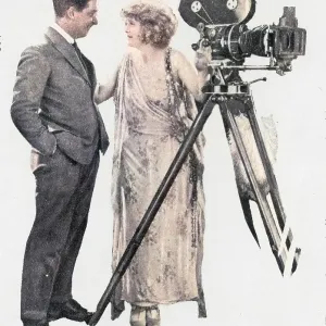 Mae Marsh and Rene Guissart filming The Flames of Passion (1 Mae Marsh and Rene Guissart filming The Flames of Passion (1