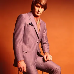 Male model in shiny grey suit Male model in shiny grey suit
