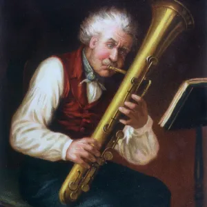 MAN PLAYS OPHICLEIDE MAN PLAYS OPHICLEIDE