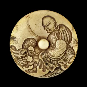 Manju netsuke - the rakan, Handaka Sonja Manju netsuke - the rakan, Handaka Sonja