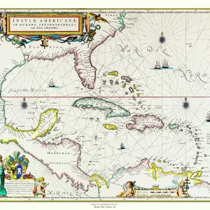 Map of the Caribbean by Johan Blaeu Map of the Caribbean by Johan Blaeu