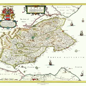 Map of Fife, Scotland by Johan Blaeu Map of Fife, Scotland by Johan Blaeu