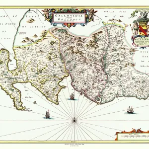 Map of Galloway, Scotland by Johan Blaeu Map of Galloway, Scotland by Johan Blaeu