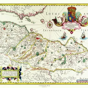 Map of the Shires of Lothian and Linlithgow by Johan Blaeu Map of the Shires of Lothian and Linlithgow by Johan Blaeu