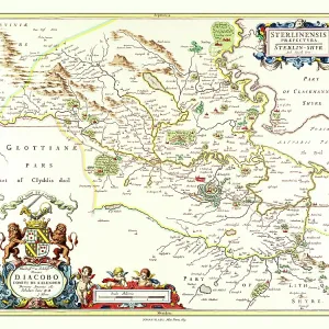 Map of Stirlingshire, Scotland by Johan Blaeu Map of Stirlingshire, Scotland by Johan Blaeu
