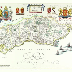 Map of Sussex by Johan Blaeu Map of Sussex by Johan Blaeu