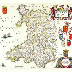 Map of Wales by Johan Blaeu Map of Wales by Johan Blaeu