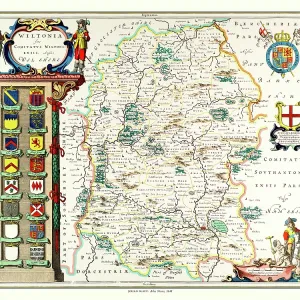 Map of Wiltshire by Johan Blaeu Map of Wiltshire by Johan Blaeu