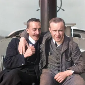 Two men on a boat on Coniston