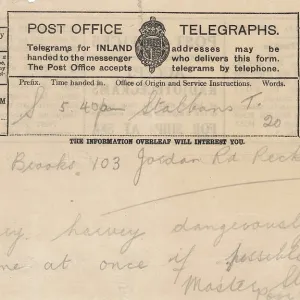 Message side of a telegram Message side of a telegram