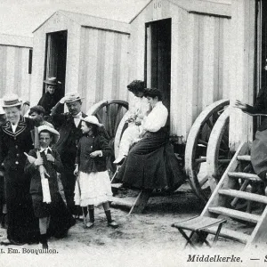 Middelkerke - Bathing Machines and their occupants Middelkerke - Bathing Machines and their occupants