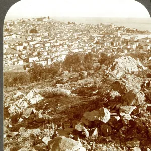 Mitylene, Port of Lesbos, looking east over Aegean Sea