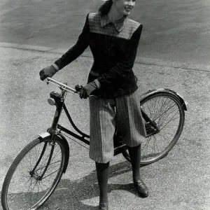 Model in outdoor suit - cycling Model in outdoor suit - cycling