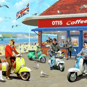 Mods Coffee Bar, Various Scooters of the 1960s Mods Coffee Bar, Various Scooters of the 1960s