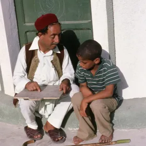 Muslim teacher and pupil at Sirte, Libya Muslim teacher and pupil at Sirte, Libya