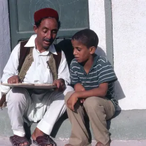 Muslim teacher and pupil at Sirte, Libya Muslim teacher and pupil at Sirte, Libya