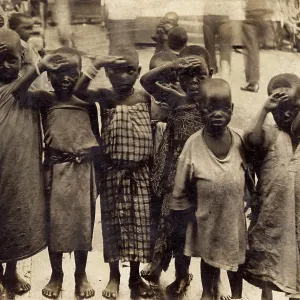 Native African children saluting Native African children saluting