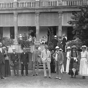Officials outside Government House, Mahe, Seychelles Officials outside Government House, Mahe, Seychelles