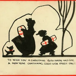 Original Artwork - Delivering Christmas presents Original Artwork - Delivering Christmas presents