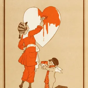 PAINTING HEART RED C1917 PAINTING HEART RED C1917