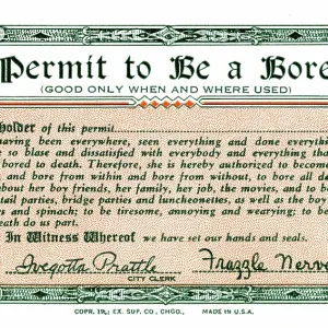 Permit to Be a Bore
