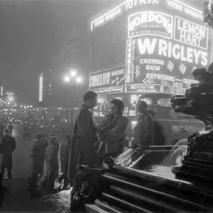 Piccadilly Circus at night, c.1950 Piccadilly Circus at night, c.1950