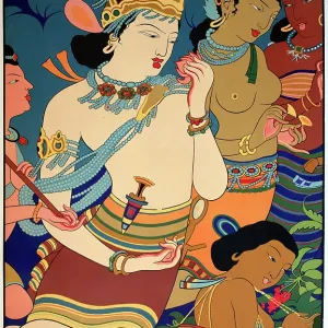 Poster advertising the Ajanta Frescoes, India