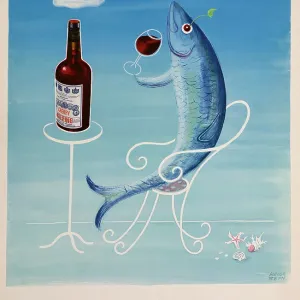 Poster, advertisement for Cherry Heering liqueur Poster, advertisement for Cherry Heering liqueur
