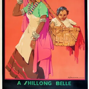 Poster advertising India, a Shillong Belle