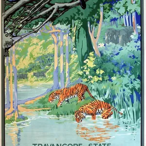 Poster advertising Travancore State, India