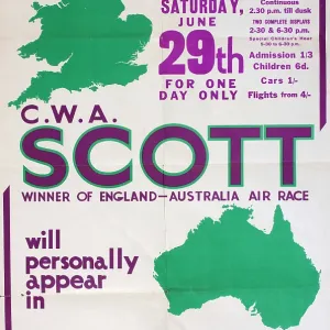 Poster, C W A Scott in Air Display, Portsmouth Airport