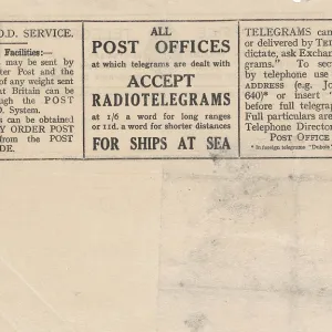 Printed side of a telegram Printed side of a telegram