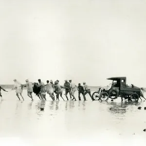 Pulling a car out of the mud, Middle East Pulling a car out of the mud, Middle East