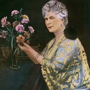 Queen Mary with a vase of flowers Queen Mary with a vase of flowers