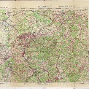 RAF navigator's map of Frankfurt RAF navigator's map of Frankfurt