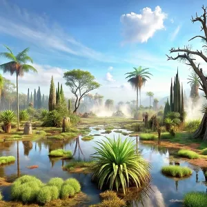 A realistic landscape from the Cretacous period A realistic landscape from the Cretacous period