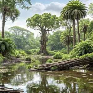 A realistic landscape from the Cretacous period A realistic landscape from the Cretacous period