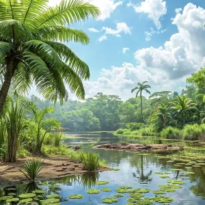 A realistic landscape from the Cretacous period A realistic landscape from the Cretacous period