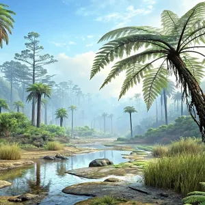 A realistic landscape from the Cretacous period A realistic landscape from the Cretacous period