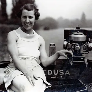 Rene Fraser at the helm of the tender to Medusa Rene Fraser at the helm of the tender to Medusa