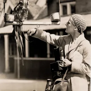 Rene Fraser with parrot Rene Fraser with parrot