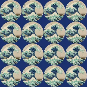 Repeating Pattern - Hokusai Great Wave - Circles Repeating Pattern - Hokusai Great Wave - Circles
