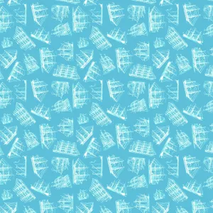 Repeating Pattern - Sailing Ships - pale blue background Repeating Pattern - Sailing Ships - pale blue background
