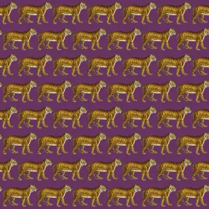 Repeating Pattern - Tigers - purple background Repeating Pattern - Tigers - purple background