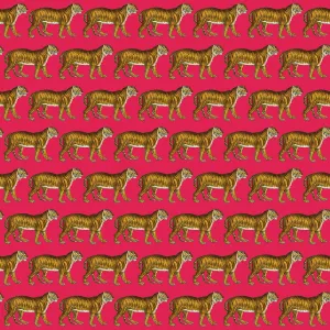 Repeating Pattern - Tigers - red background Repeating Pattern - Tigers - red background
