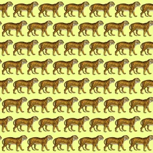 Repeating Pattern - Tigers - yellow background Repeating Pattern - Tigers - yellow background