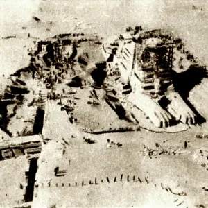Restoration of the Sphinx, Egypt, aerial view